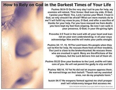 How to Rely on God in the Darkest Times of Your Life Prayer Card