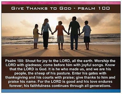 Give Thanks Psalm 100 English / Spanish Prayer Card