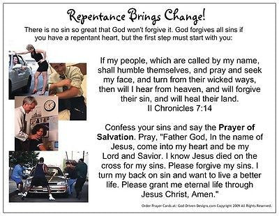Repentance Brings Change Prayer Card