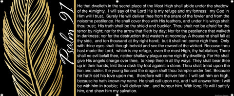 Psalm 91 Banner - Black Gold Feather Psalm 91 Poster