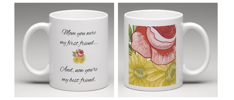 Best Friends with Mom Floral Mug