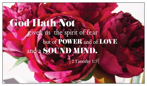 Scripture Card 2 Timothy 1:7 No Fear - Floral Design