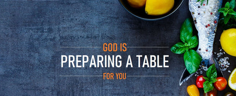 God's Preparing a Table For You 2.5' x 6' Conference Banner - Ingredients