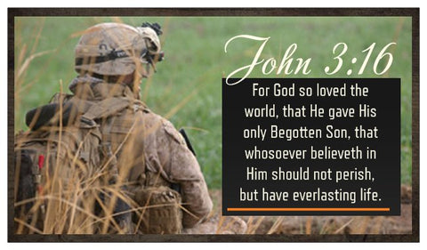 John 3:16, The Lord's Prayer, and Salvation Seed Card - Military