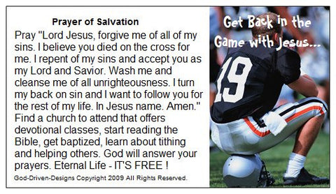 Prayer of Salvation Football Seed Card - Small Font