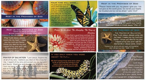 Assorted Prayer of Salvation Seed Cards - Beach Summer Themes