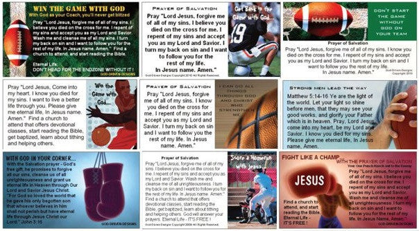 Assorted Prayer of Salvation Seed Cards - Sports Theme