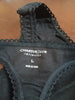 Charter Club Thong Black Large Orig $7 Solid Color with Lace Trim