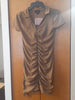 NWT Discreet Ruched Dress in Taupe Brown