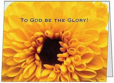 To God be the Glory Yellow Flower Greeting Card 5/Pack Set