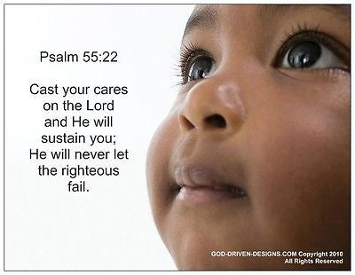 Psalm 55:22 Cast Your Cares Note Card 5/Pack Set