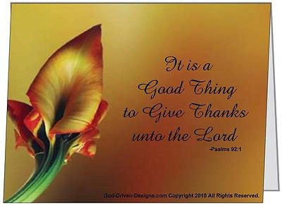 God Driven Designs Inspirational Give Thanks Floral Greeting Card Image
