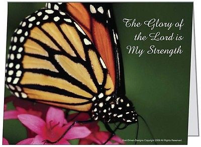 The Glory of the Lord Green Butterfly Greeting Card 5/Pack Set