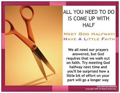 Come up with Half Inspirational Prayer Card