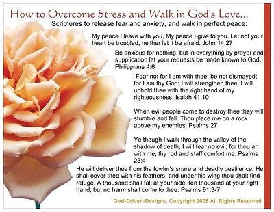 God Driven Designs Inspirational How to Overcome Stress From Enemies Prayer Card