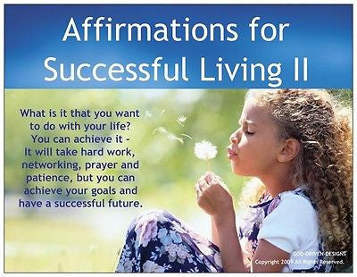 God Driven Designs Affirmations for Successful Living Inspiration Prayer Card Image