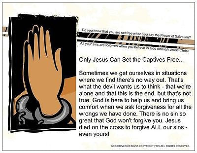 Only Jesus Can Set the Captives Free Prison Ministry Prayer Card