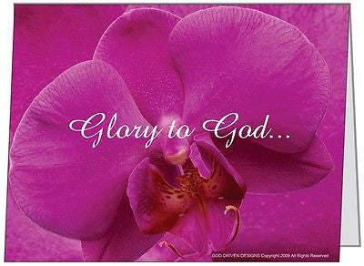 Glory to God Purple Orchid Greeting Card