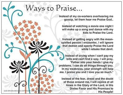 Ways to Praise Inspirational Prayer Card