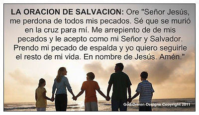 Prayer of Salvation Seed Card - in English and Spanish