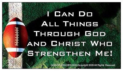 I Can Do All Things God and Christ Football Magnet