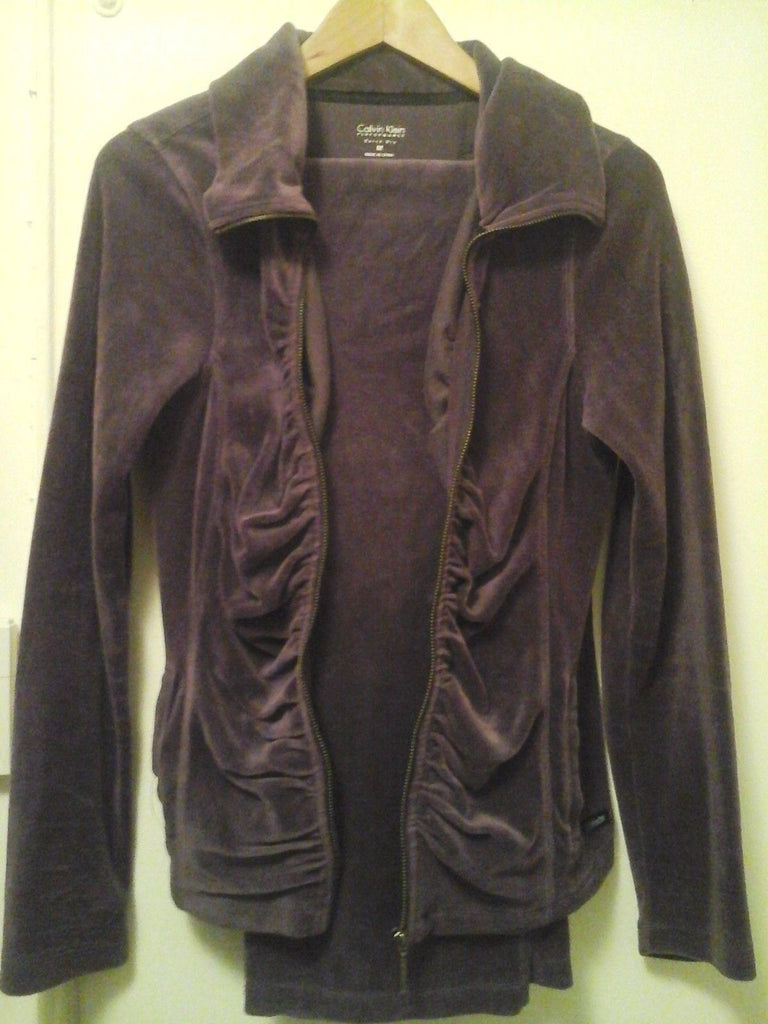 NEW Calvin Klein Purple Sweat Suit Jacket and Pants 100% + Feeback See Notes