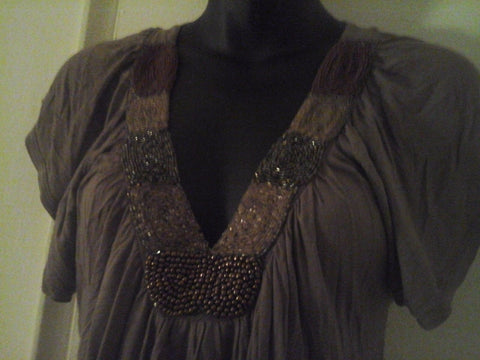 Beaded Sequin Forever 21 Blouse T-Shirt Top
