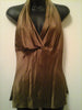 Express Sexy Silk Halter Taupe Bronze Backless Top
