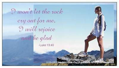 God Driven Designs Inspirational I Won't Let the Rock Cry Out Hiker Hiking Magnet Image