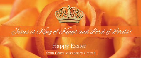 Custom Easter Banner for Church - Orange Rose / Crown