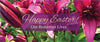 Custom Easter Banner for Church with Flowers - Purple Lily / Lilies