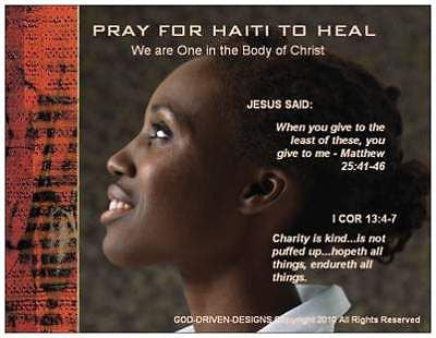 Pray for Haiti to Heal Prayer Card