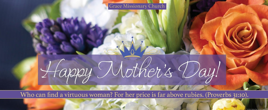 Bible Verse Poster Mother's Day with Flowers and Proverbs 31:10