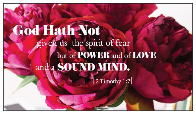 Scripture Card 2 Timothy 1:7 No Fear - Floral Design