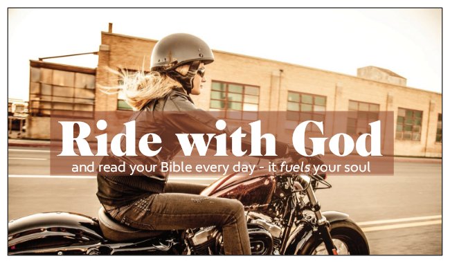 Seed Card: Ride with God Motorcycle Card Female Biker Theme