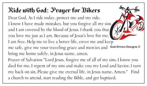 Motorcycle Biker Prayer of Salvation Seed Card