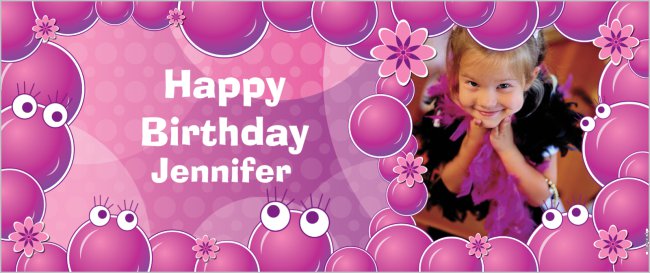Create a Custom Party Banner for a Child's Birthday 2.5' x 6' (Sample Shown)
