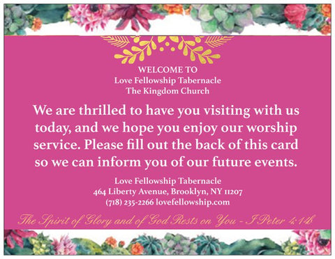 Order Floral Welcome Cards for Your Church