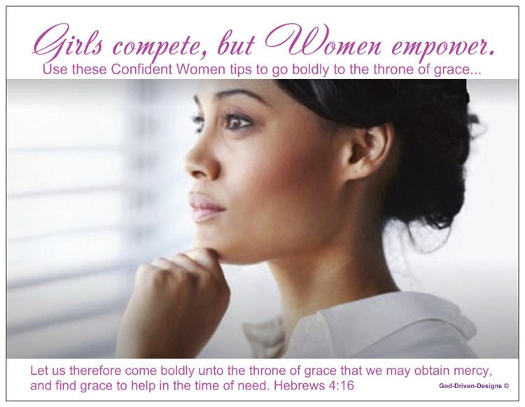 Confident Women Ministry and Conference Prayer Card with Tips