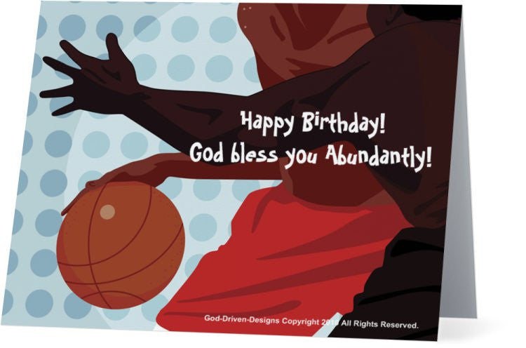 Happy Birthday Greeting Card - Basketball Theme