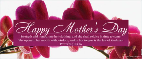 Happy Mother's Day Banner 2.5' x 6' Church or Event Banner - Orchid