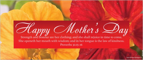 Happy Mother's Day Red Floral 2.5' x 6' Church or Event Banner