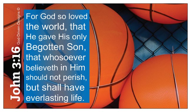 John 3:16 Basketball Church Sports Ministry Wallet Size Seed Card