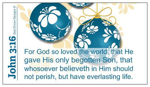 John 3:16 Limited Edition Christmas Wallet Size Seed Card - Blue