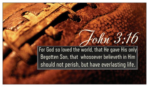 John 3:16, The Lord's Prayer, Prayer of Salvation Seed Card - Football