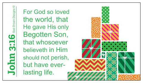John 3:16 Limited Edition Christmas Wallet Size Seed Card - Green