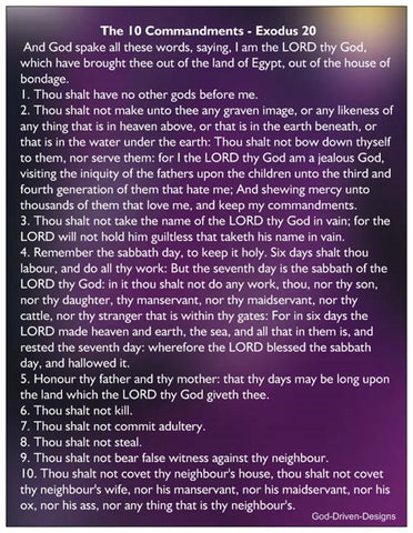 Exodus 20 The 10 Commandments - Purple