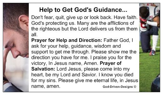 Help to Get God's Guidance Church Outreach Ministry Card