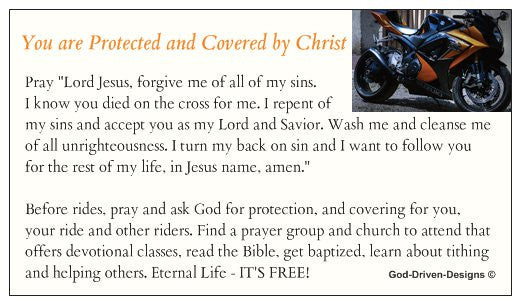 Covered by Jesus Motorcycle Biker Seed Card