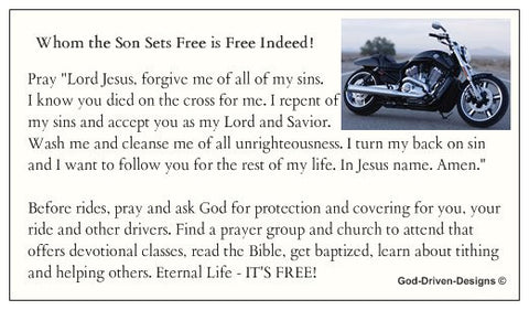 Whom the Son Sets Free Motorcycle Biker Seed Card